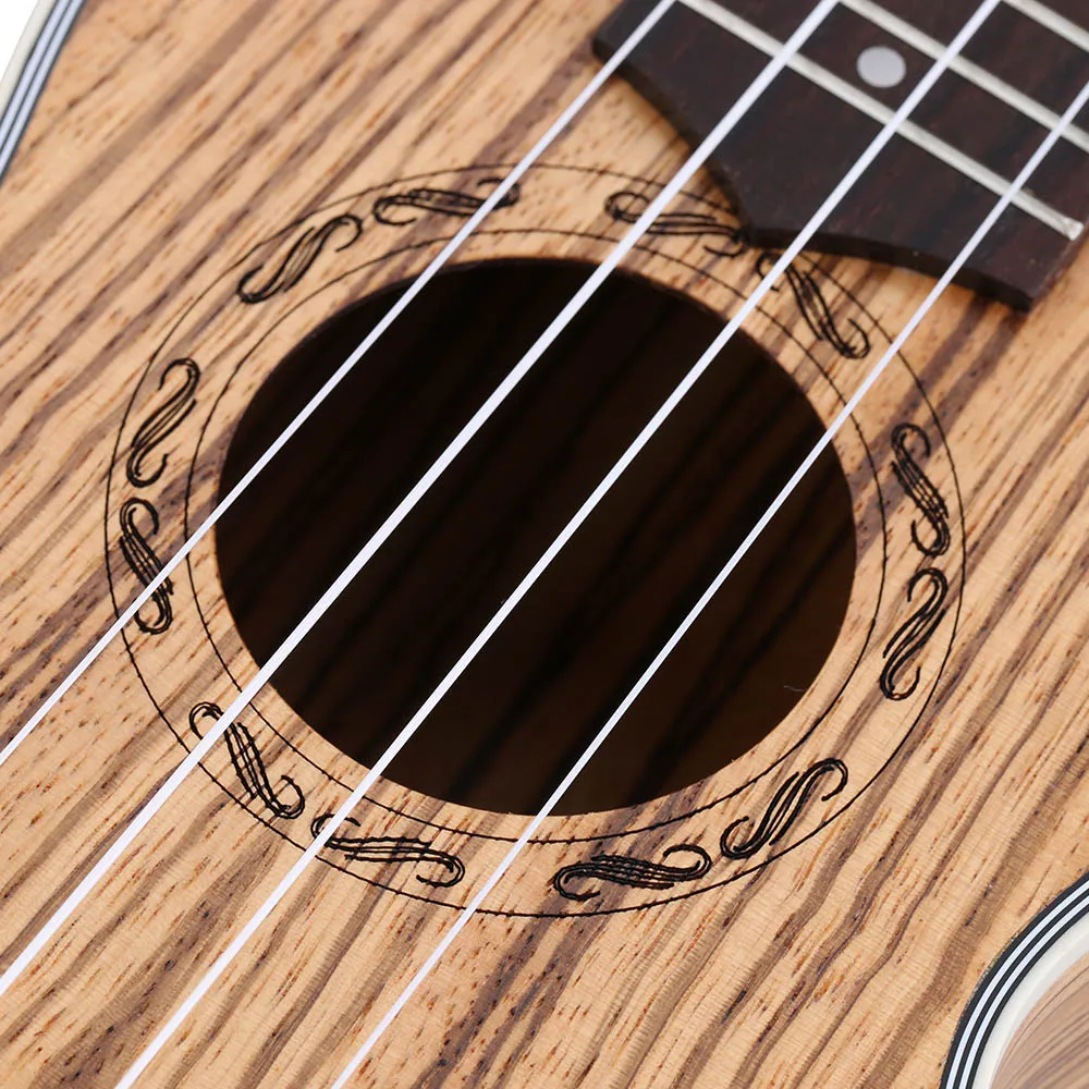 ammoon 21" Acoustic Ukulele Zebrawood Body Rosewood Fingerboard 15 Fret 4 Strings Guitar Musical Instruments