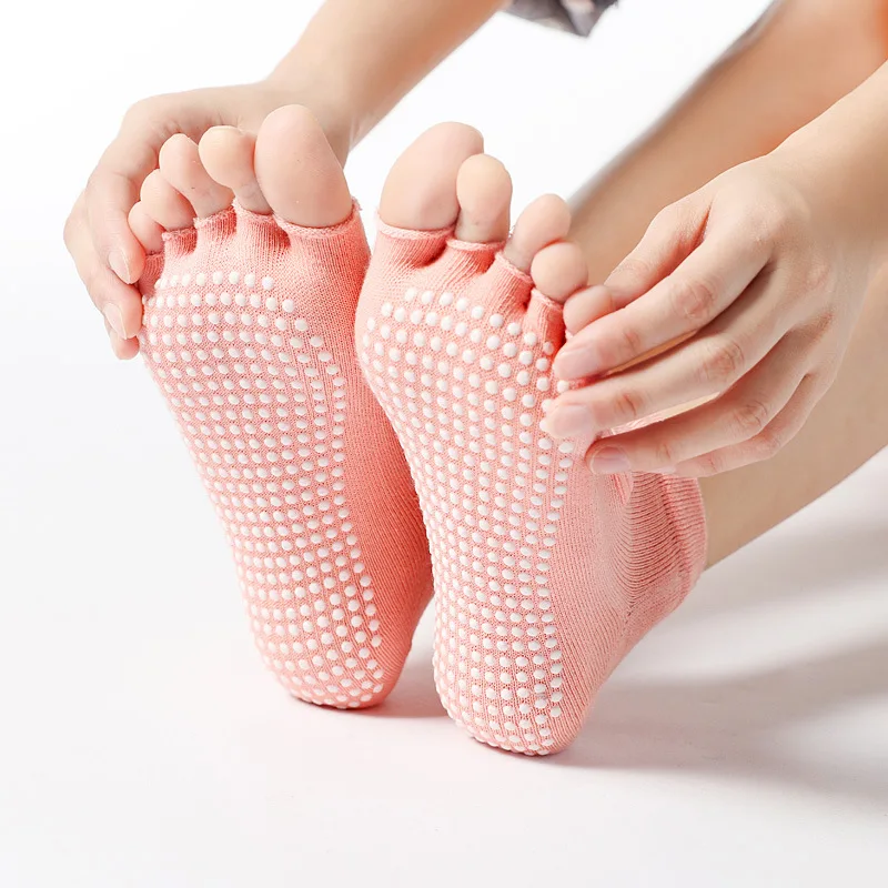 Women Cotton Yoga Backless Five Toe Socks Breathable Anti Slip Silicone Sport Pilates Socks Gym Fitness Ballet Slippers Dance|Yoga Socks|   - AliExpress