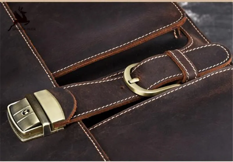 Европейский стиль ретро из натуральной кожи документы женская сумка crazy horse кожа 16 дюймов компьютер высокой емкости сумки-мессенджеры