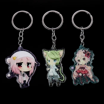 

Glitter Epoxy Acrylic Keychain Custom Printed Cartoon Anime Hologram Key Chain for Gift