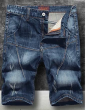 Шорты плюс размер джинсы мужские рваные штаны стрейч до колена брюки джинсы с принтом мужские летние новые хип хоп Уличная