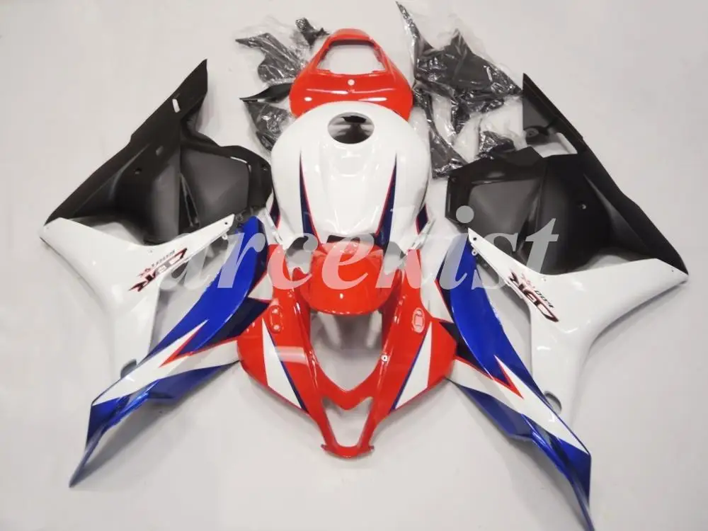 White Blue Red Литьевая Форма ABS мотоцикл обтекатель комплект подходит для CBR600RR F5 2009 2010 2011 2012 Кузов Набор на заказ черный белый - Цвет: White Blue Red