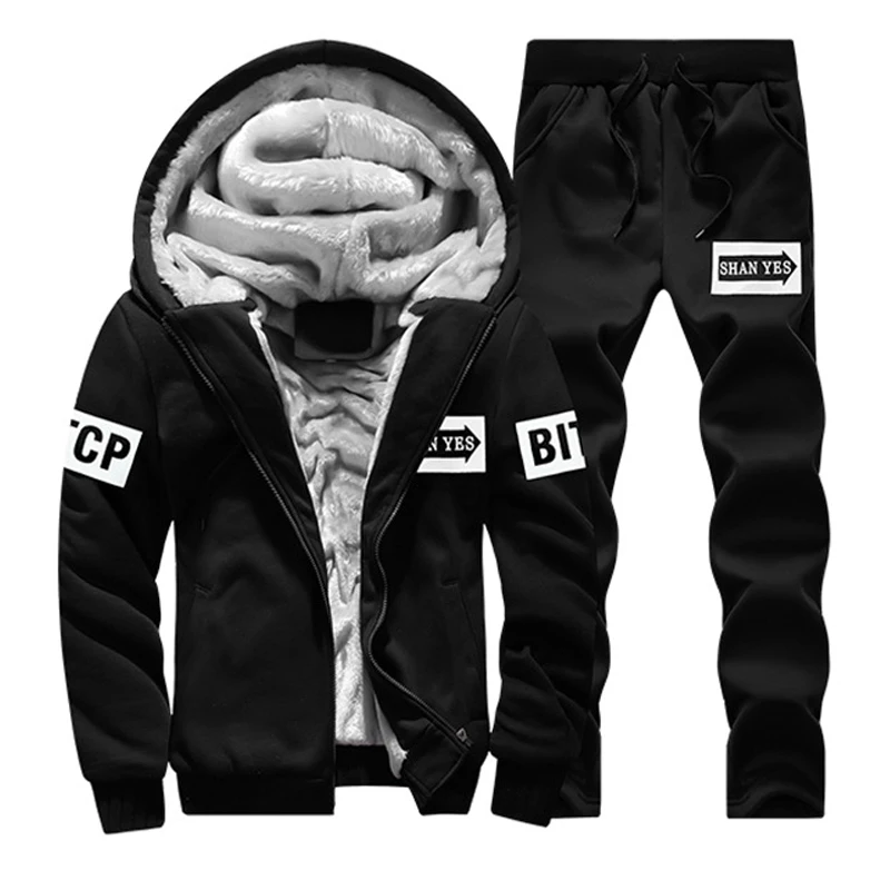 

Suits Men Hoodie Sweatshirt Men/Women Fleece Hoodies Sweatshirts+Sweatpants Suit Autumn Winter Warm Logo Printed Hooded Pullover