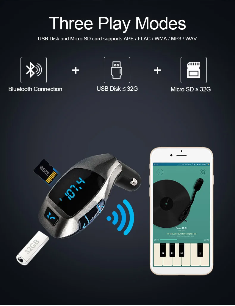 X5 Автомобильный Bluetooth MP3-плеер Автомобильный MP3-плеер автомобильный fm-передатчик hands-free автомобильные аксессуары XC-189