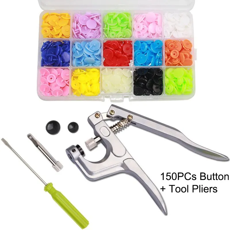 360PCs Professional Fastener Snap Pliers Buttons Plastic Buttons Kit Snaps Buttons DIY Craft Needlework Sewing Accessories - Цвет: A