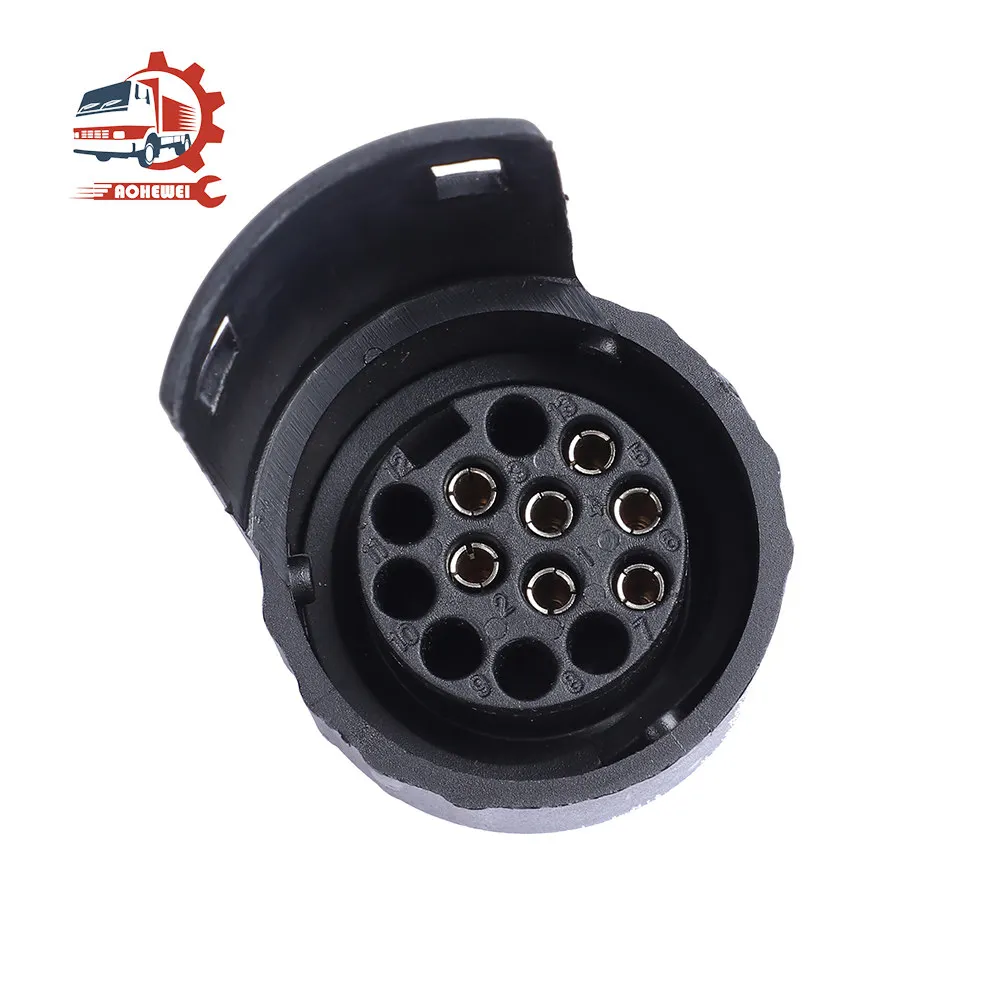 AOHEWEI 7 Pin to 13 Couplings Trailer Socket Towbar EU Plug Adapter Towing Cable Converters for Caravan Truck Vehicle Part