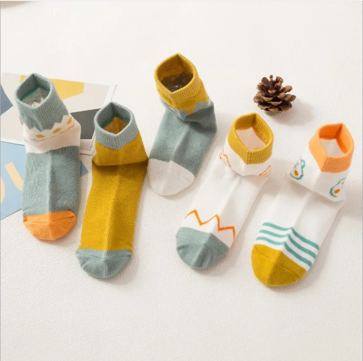 5 пара/лот, милые детские хлопковые мягкие кавайные носки для мальчиков и девочек от 0 до 9 лет удобные детские спортивные носки Skarpetki