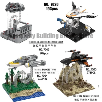 

X-wing millennium creator Falcon tension overall sculpture anti-gravity balance frame building block toy model gift for children