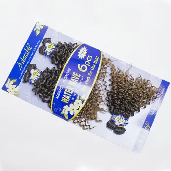 

Adorable Synthetic Hair Extension Weave Bundles / WATER WAVE 6PCS Set / 10-14inch Natural Color Brazilian African American