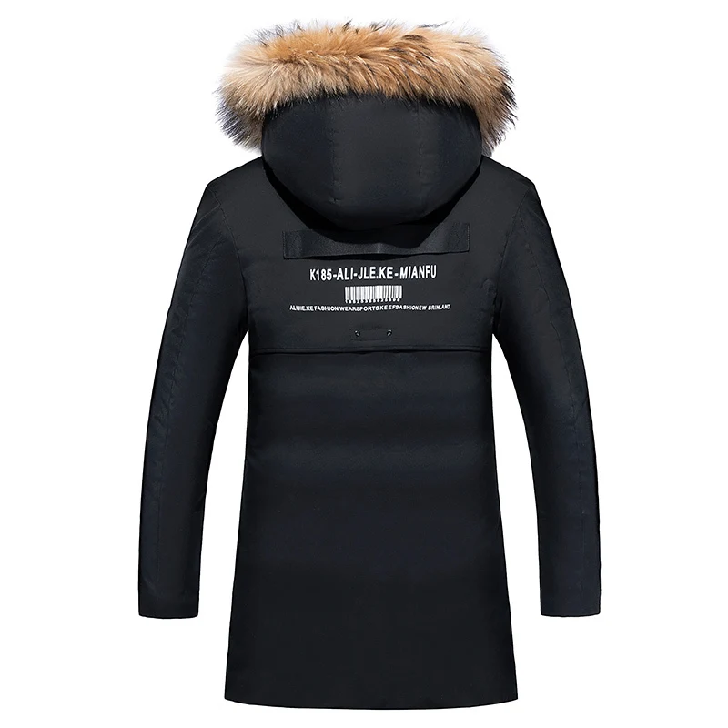 8XL Мужская зимняя длинная деловая Повседневная теплая Толстая куртка с меховым воротником, мужские парки, новая роскошная верхняя одежда, водонепроницаемая парка, пальто для мужчин, плюс