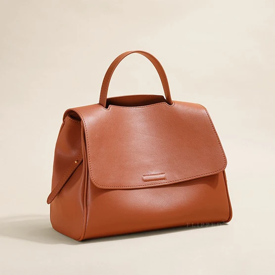 FELIX & FELICIA Fashion High Quality Shoulder Handbags Women Genuine Leather Crossbody Ladies Casual Retro Design Tote Flap Bag Brown