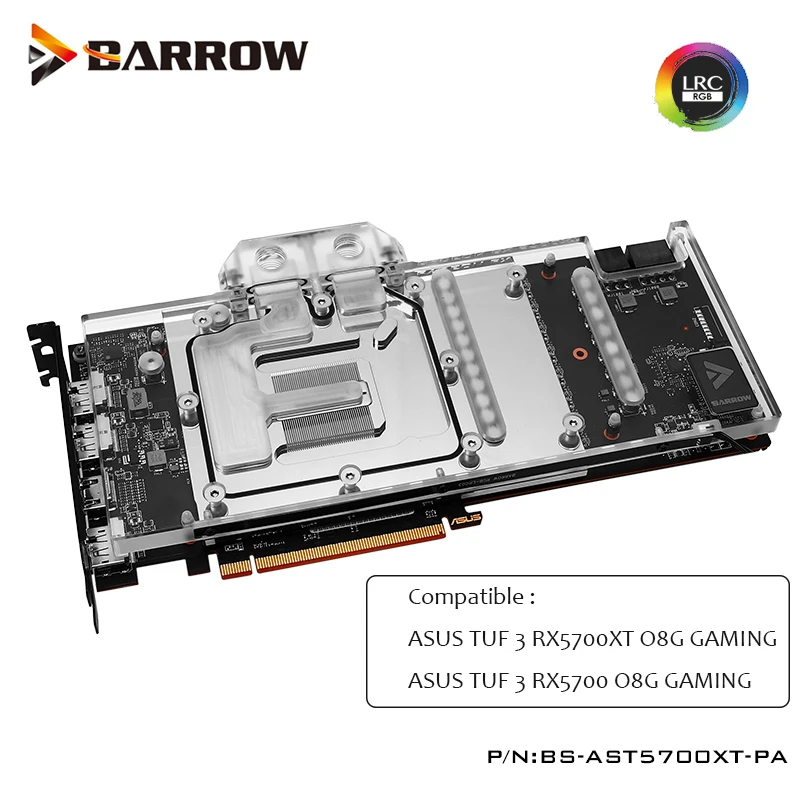 Водяной блок Barrow GPU для ASUS TUF 3 RX5700XT 5700 O8G игровая полноразмерная графическая карта