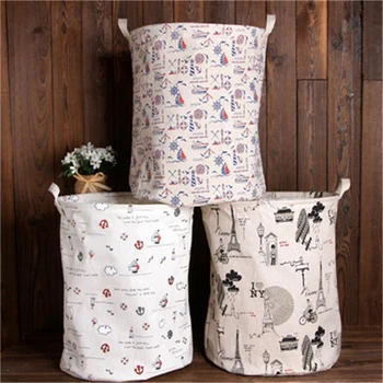 

1PC Folding Storage Basket Round Laundry Basket Collapsible Bin Fabric Bag For Dirty Clothes Sundries Toys Orderliness 17 Colors