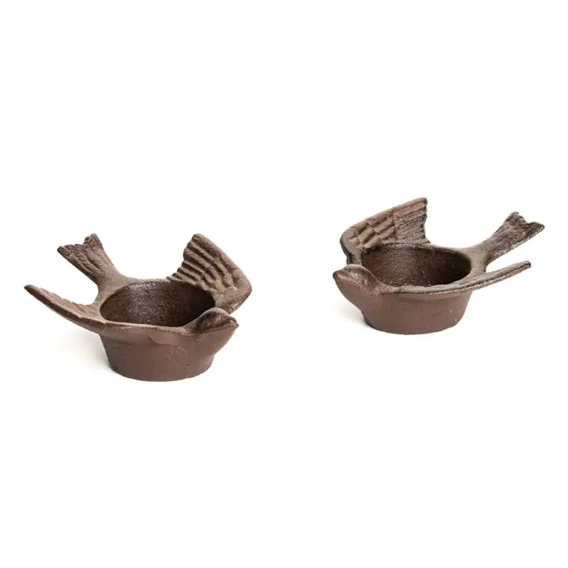 Retro Metal Flying Swallow Iron Candlestick Ashtray Storage Box Home Decor