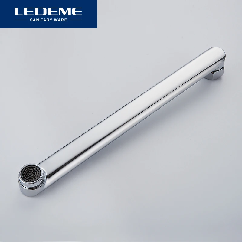LEDEME Bathtub Faucet Bathroom Chrome Plated Outlet Pipe Bath Shower Faucets Head Surface Inside Brass Bathtub Faucets L2225