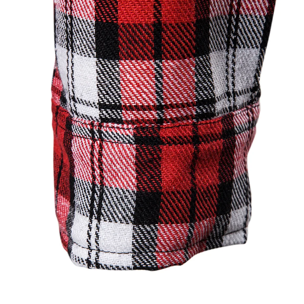 Осень с капюшоном Мужские повседневные тонкие рубашки клетчатые Camisa Masculina Классические карманные Топы Рубашки Chemise Homme рубашка с капюшоном мужское платье