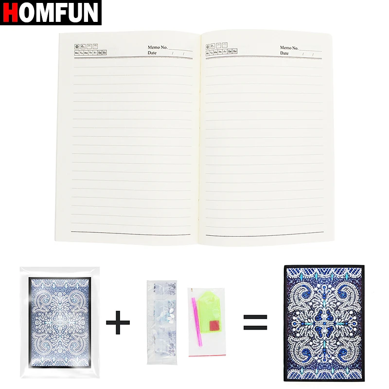 HOMFUN A5 блокноты 5D DIY алмазная живопись специальная форма Дневник Книга Алмазная вышивка "мандала цветок" Стразы Декор подарок