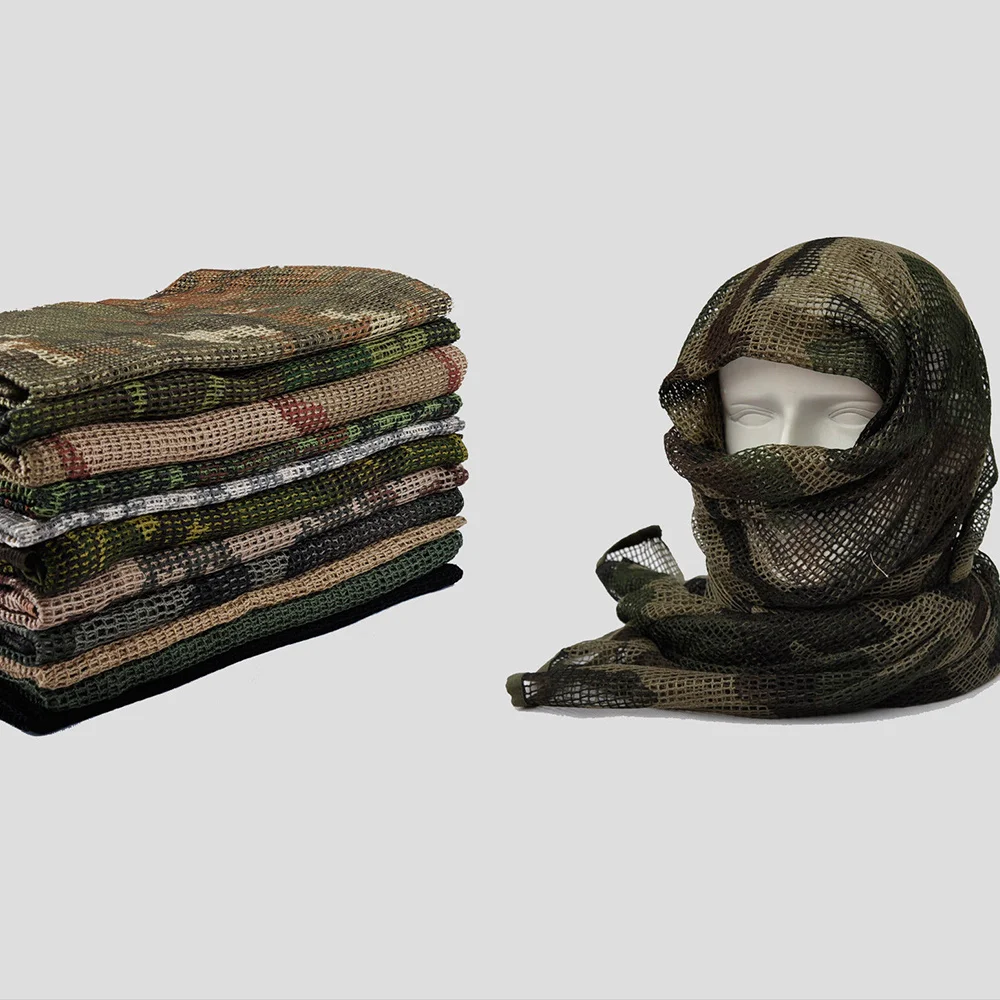 Cotton Face Cover Mask Scarves Olive Tactical Mesh Scarf for Outdoor