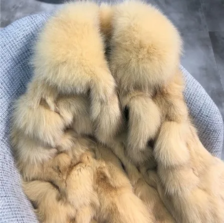 Новое зимнее длинное пальто из натурального Лисьего меха куртка женская верхняя одежда уличная плотная теплая Корейская свободная Мода - Цвет: short 15
