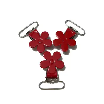 

25pcs Red Color Plum Blossom Flower Suspender Clips