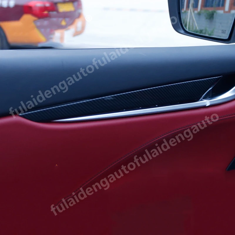 4 шт. для Maserati Levante- Матовый ABS углеродное волокно внутренняя отделка двери наклейки авто аксессуары