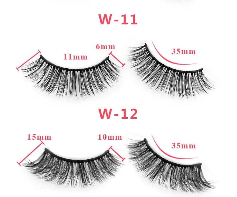 5pairs 3D Mink Eyelashes Natural False Eyelashes Children's stage Dramatic Volume Fake Eyelashes Makeup Eyelashes - Цвет: w-12