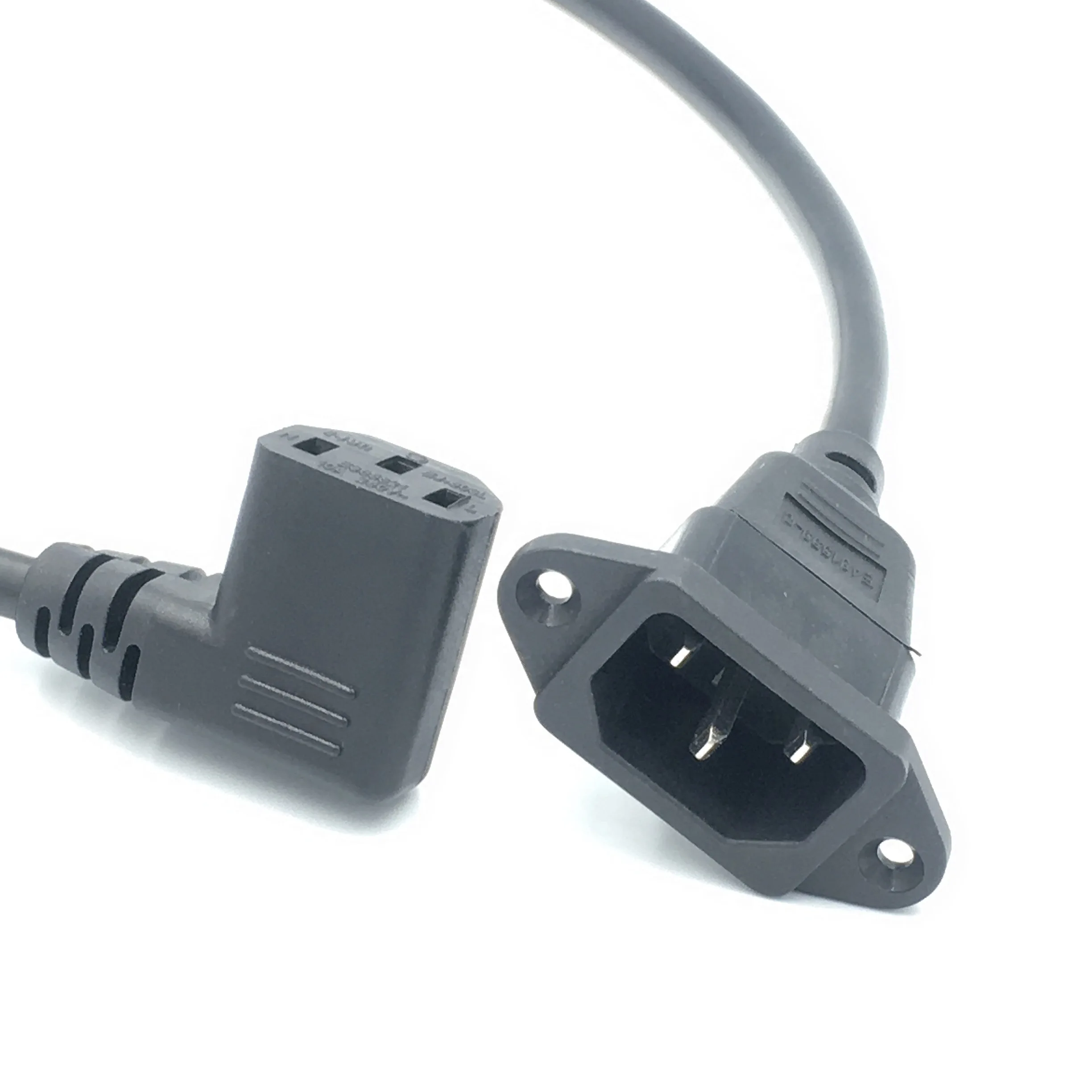 Удлинительный шнур IEC320 C14 C13 с отверстиями для винтов и прямоугольным коротким