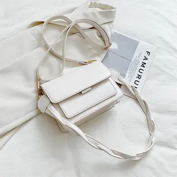 

Small bag women 2019 new Korean version of small square bag Hand woven handle strap fashion Joker shoulder Messenger bag