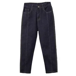 Mais tamanho magro capris jeans moda feminina estiramento na altura do joelho denim calças capri senhoras cintura alta verão lápis jeans