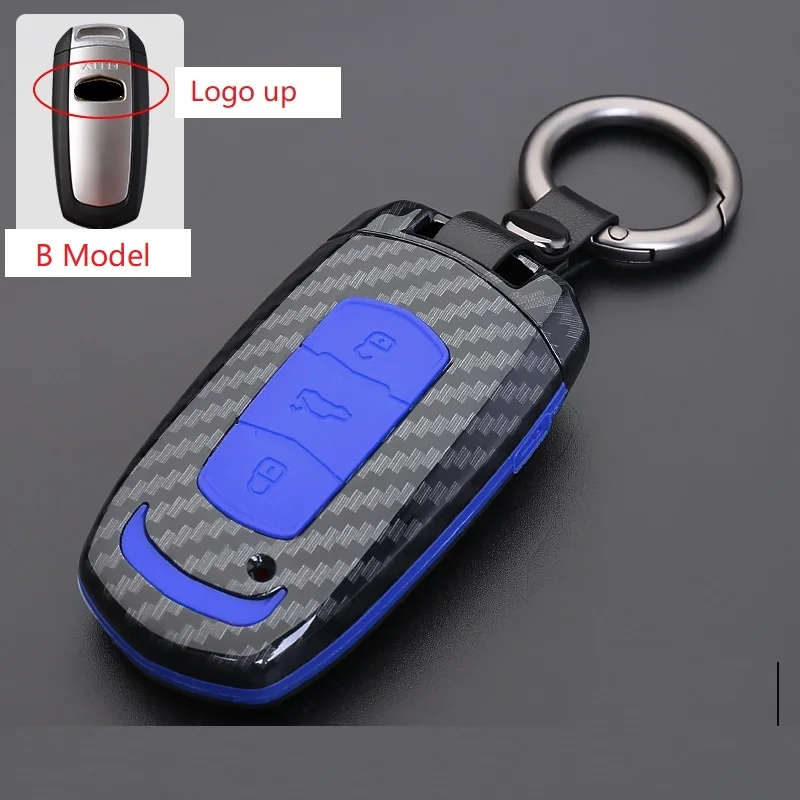 B carbon blue Силикон из углеродного волокна чехол для ключей Geely Atlas Boyue NL3 Emgrand X7 EmgrarandX7 EX7 SUV GT GC9 borui Автомобильный Дистанционный чехол для ключей - Название цвета: B carbon blue