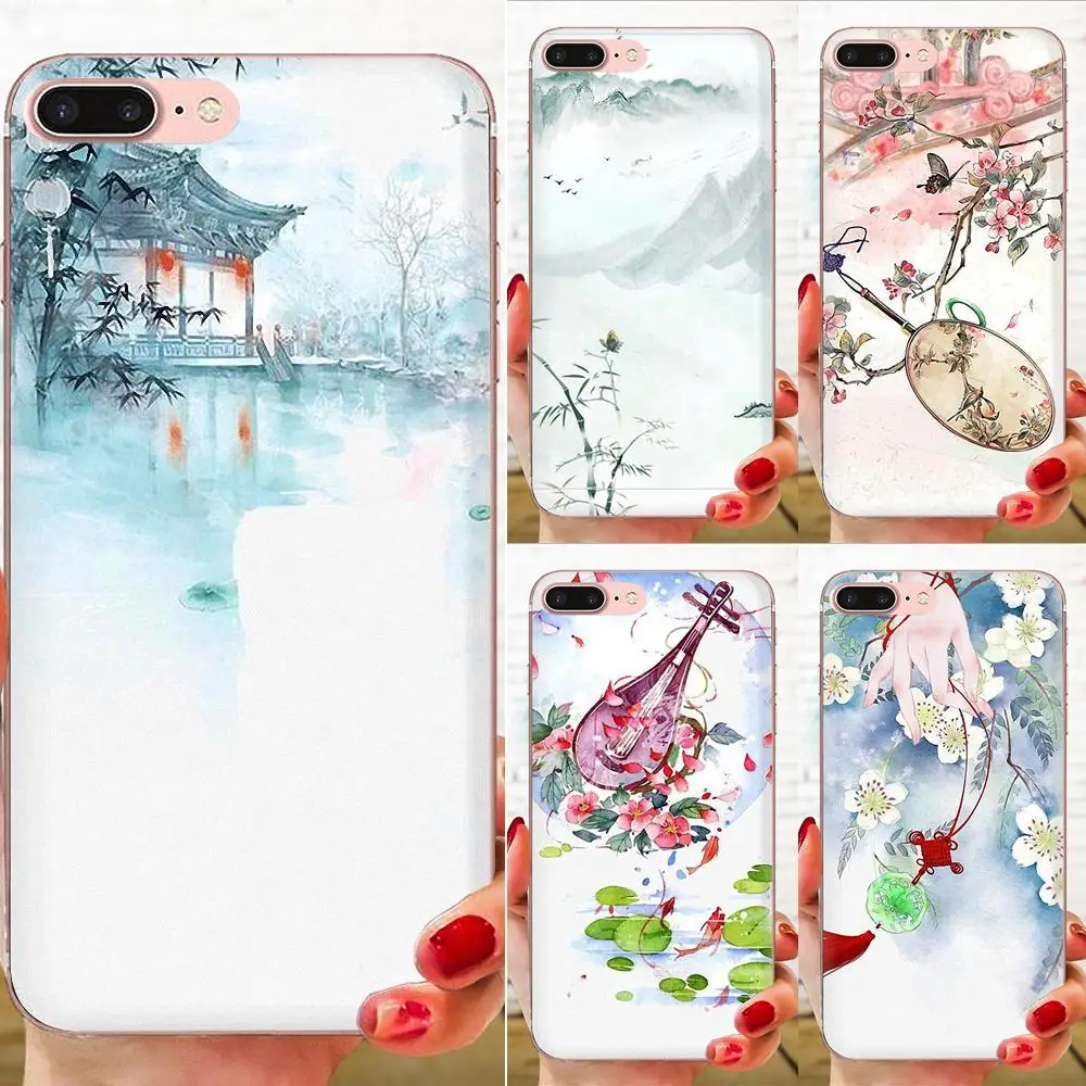 

For Huawei P7 P8 P9 P10 P20 P30 Lite Mini Plus Pro Y9 Prime P Smart Z 2018 2019 Coque Shell Phone Case Chinese Style