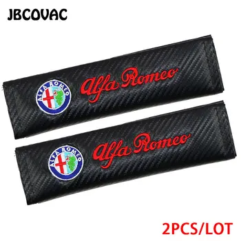 

2pcs Car Accessories Case For Alfa Romeo Mito 159 147 156 Giulietta Auto Carbon Fibre Shoulder Seat Belt Cover Badge Car Styling