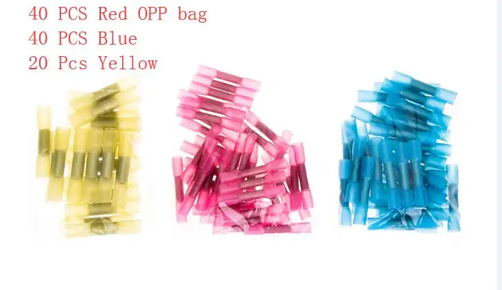 Anpro 200 шт. водонепроницаемый термоусадочный стыковой соединитель Электрический провод Кабельный соединитель обжимные клеммы Разъемы AWG 22-10 комплект - Цвет: 100pieces opp bag