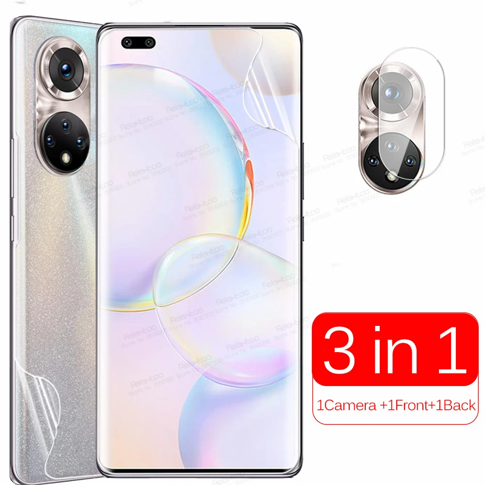 3in1 Full Glue Curved Hydrogel Film For Huawei Honor 50 Pro Honor50 lite Honer Honar 50Pro Protective Screen Protector Not Glass phone tempered glass