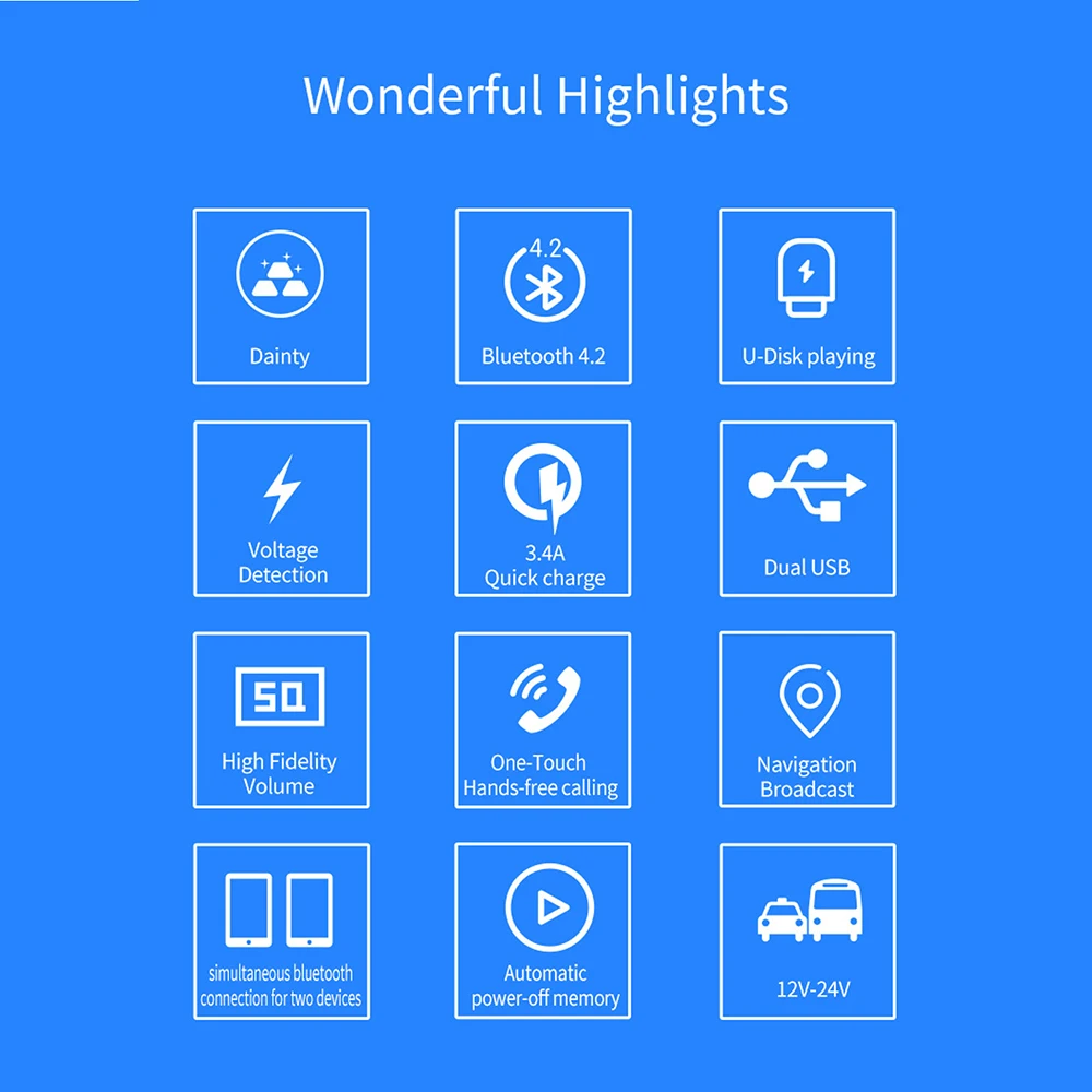 Handsfree Bluetooth 4.2FM передатчик модулятор светодиодный дисплей bluetooth авто MP3 плеер QC3.0 двойной USB быстрое зарядное устройство автомобильные аксессуары
