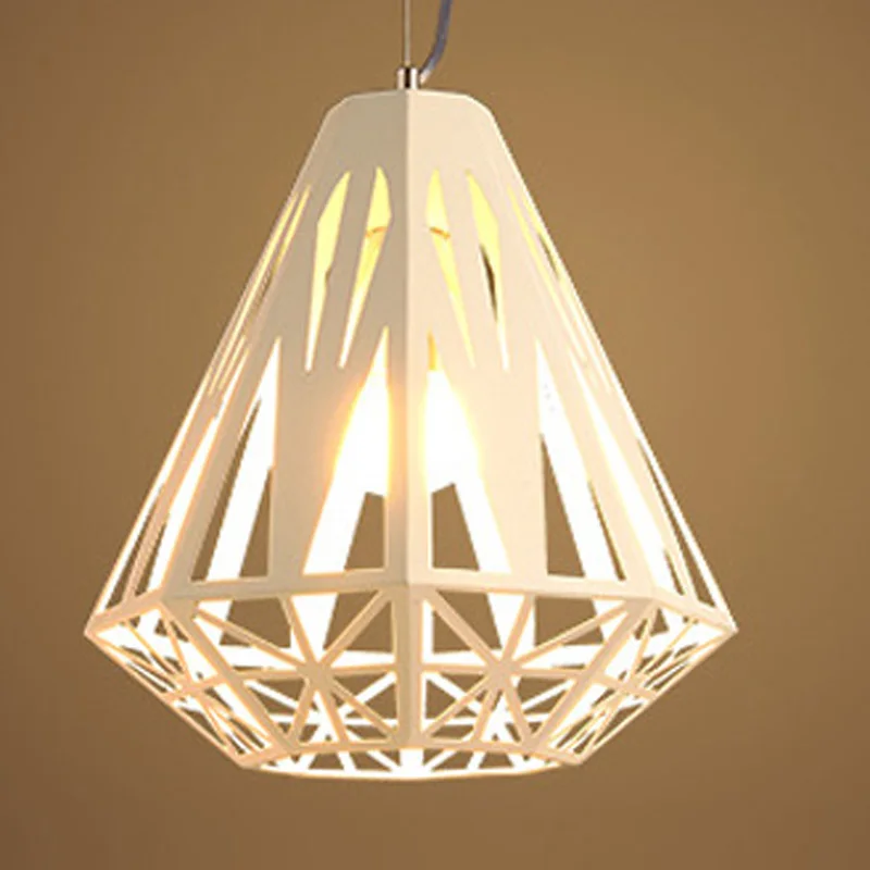 

Industrial Wire Lampshade Diamond Loft Pendant Ceiling Light Lamp Cage Shade