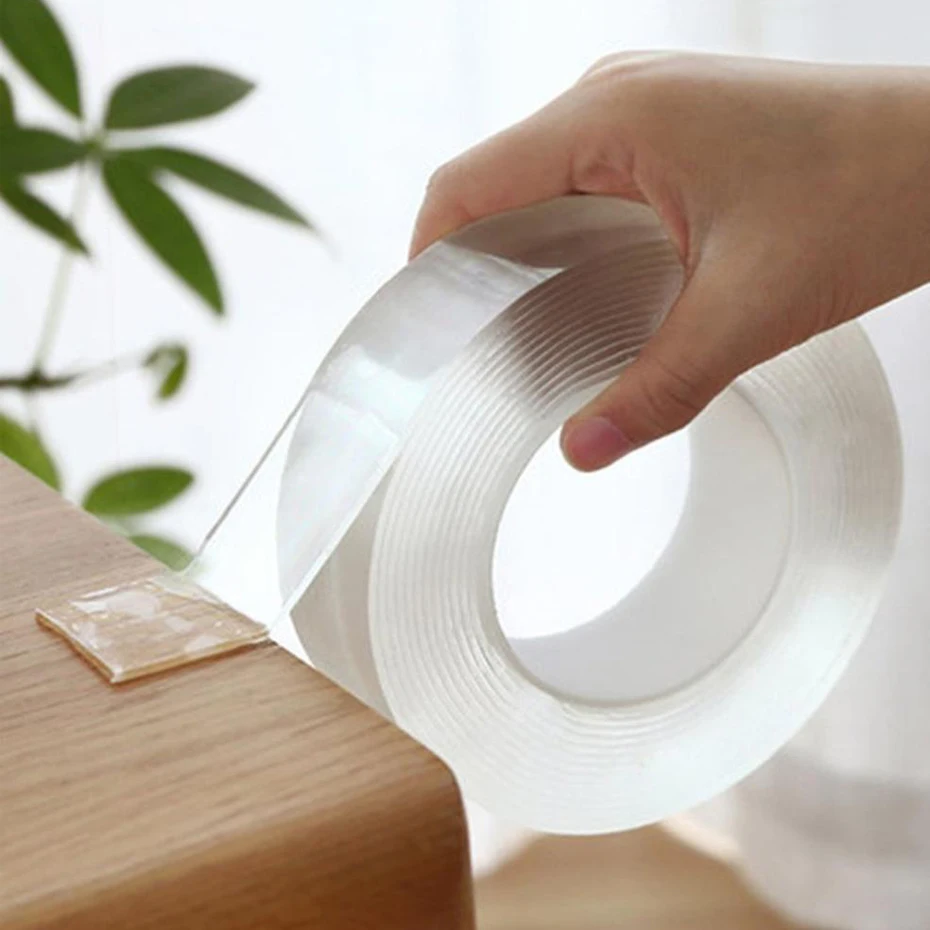 

Transparent Magic nano-tape Washable Reusable Double-Sided tape Adhesive Nano Traceless Sticker Removable Universal Disks Glue
