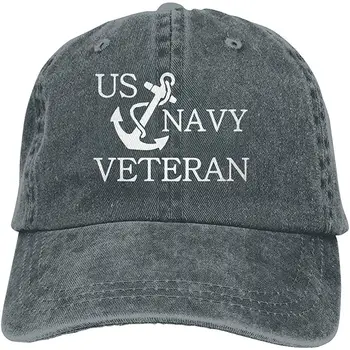 

Men Women US Navy Veteran Baseball Cap Denim Dad Hat Trucker's Cap