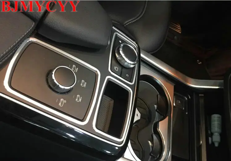 BJMYCYY для Mercedes Benz ML W166 GL X166 2012 до автомобильный стакан для воды мульти-переключатель мультимедиа Кнопка рамка Крышка отделка внутренний 3 шт