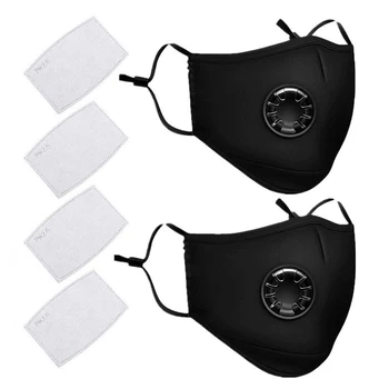 

2pcs Reusable PM 2.5 Anti-Gas Anti-Fog And Dust Masks With 4 Filter Cotton Washable Face Mask Adjustable Straps