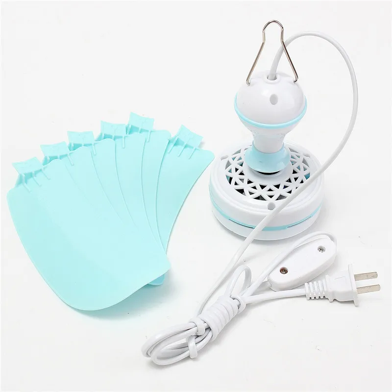 Blue 7w Silent plastic Energy saving mini ceiling fan 3-5 turn page fan 220V hanging fan Soft Wind household