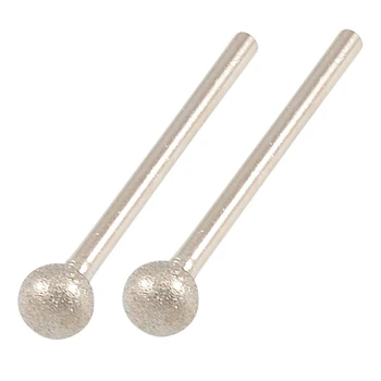 

2 x 3mm x 8mm Round Ball Tip Diamond Milling Pencil Grinding Polishing Bits