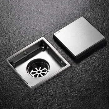 

AMW Practical Bathroom Odor-resistant Floor Drain Cover Square Shape Stainless Steel Shower Floor Grate Drain Linear Floor Drain