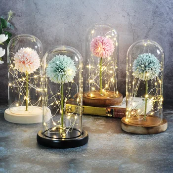 

New Flower Valentines Day Gift Rose In A Glass Dome Beauty And The Beast Red Rose San Valentin Rose Eternelle