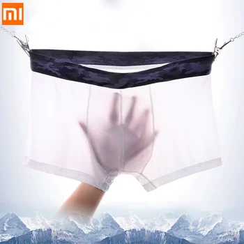 

2020 Xiaomi 3pcs Men Underwear Seamless Underpants Breathable Panties Thin Translucent Sexy Men's Boxer Short Camouflage Summer