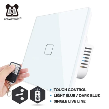 

EU 2 Way Remote RF Wall Light Controler Smart Home Automation Touch Switch Waterproof and Fireproof 1 G 2 3 Gang