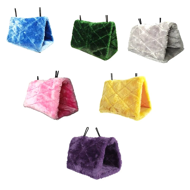 Parrot Hammock Plush Bird Hanging Cave Cage Snuggle Happy Hut Tent Bed Bunk Toy