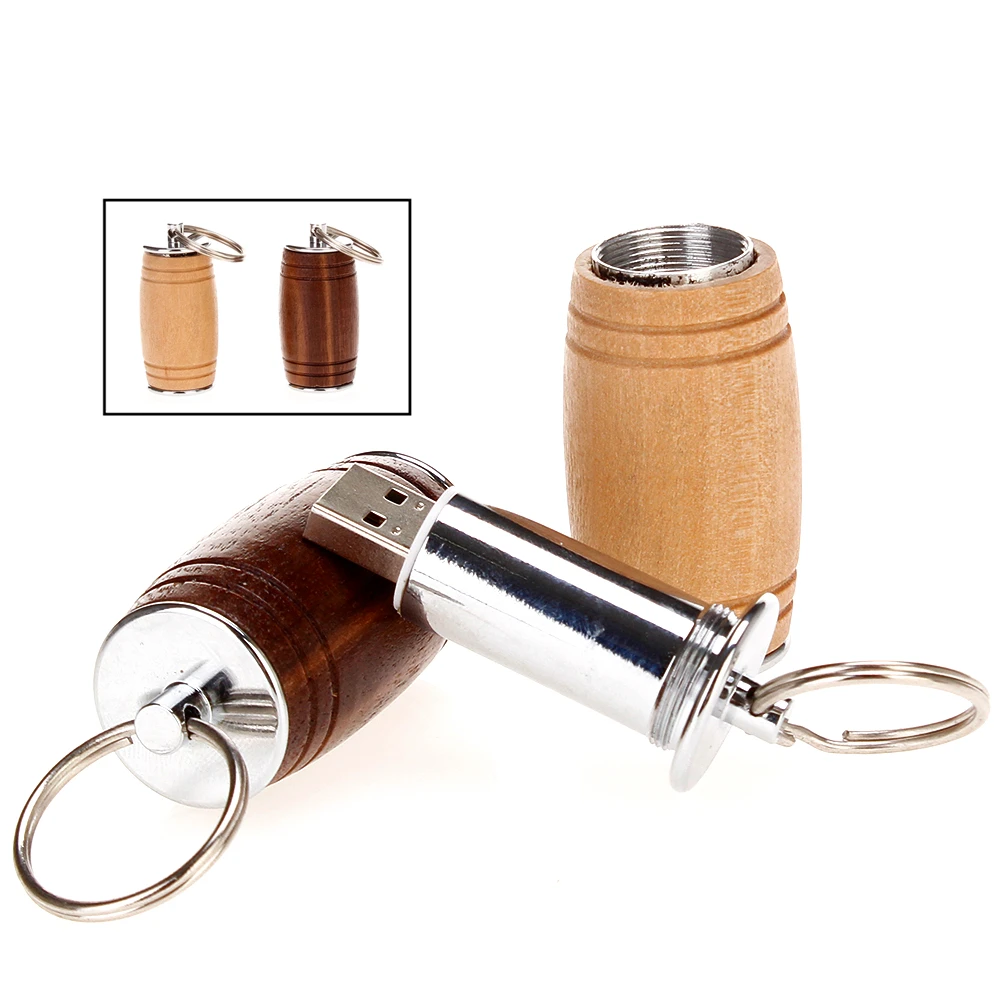 Usb memory stick 2,0 деревянное ведро USB флэш-накопитель 128 Гб флешки 4 г 8 ГБ 16 ГБ 32 ГБ 64 Гб клавиатура индивидуальный логотип Подарочный