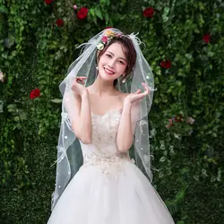 2019 новая свадебная вуаль, однослойная марля, простое красивое свадебное платье, аксессуары для путешествий, свадьбы