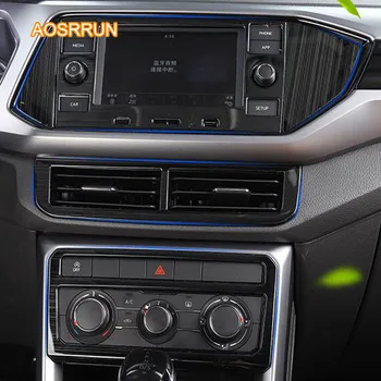 

For VW t-corss 2019 2020 stainless steel wiredrawing air conditioning outlet water cup frame handbrake patch navigation panel